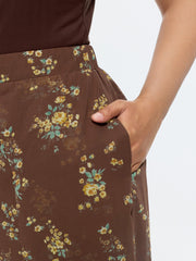 Floral Print Petal Wide-Leg Pants