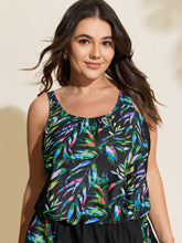 Tropical Print Pockets Swim Romper