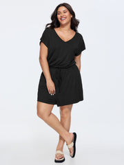 Supersoft V-Neck Drawstring Romper