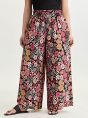 Supersoft Bright Floral Print Wide-Leg Pants