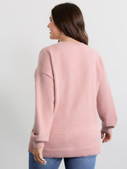 Supersoft Holiday Pattern Drop Shoulder Pullover