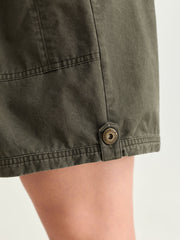 Cotton Washed And Distressed Straight-Leg Shorts