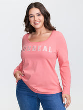 Cotton Surreal Motif Scoop Neck T-Shirt