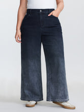 Stretchy Mid Rise Wide Leg Jeans