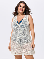 Crocheted V-Neck Cover-Up