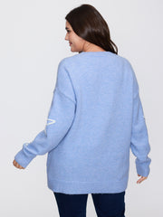 Star Pattern Coil Rope Embroidery Pullover