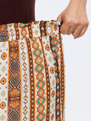 Striped Print Stretchy Waist Wide-Leg Pants