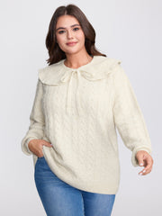 Supersoft 2-in-1 Cable Knit Shawl-Tie Pullover