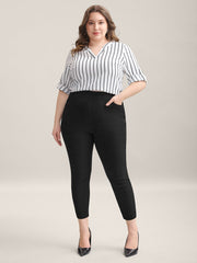 Stretch Split Hem Pockets Skinny Pants