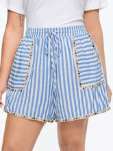 Asymmetrical Striped Print Shorts