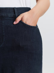 Stretchy Mid Rise Wide Leg Jeans