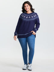 Fair-Isle Nautical Elements Jacquard Pullover