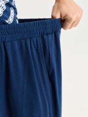 Stretchy Paisley Print Pockets Pants