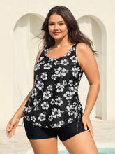 Floral Print Adjustable Drawstring Swim Top