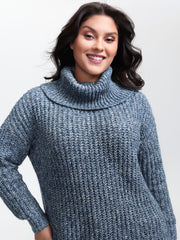 Heather Turtle Neck Solid Pullover