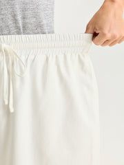 Cotton Drawstring Waist Semi-Sheer Straight Pants