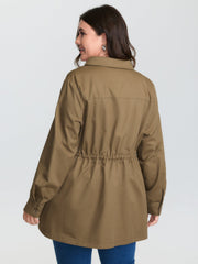 Pure Cotton Drawstring Washed Effect Jacket
