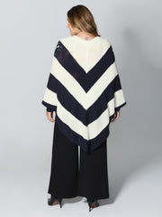 Textured Sequin Cloak Contrast Pullover