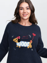 Happy Day Embroidered Motif Drop Shoulder Pullover