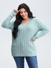 Textured Polo Collar Cable Knit Pullover