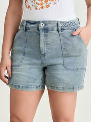 Stretchy Skinny-Fit Denim Shorts