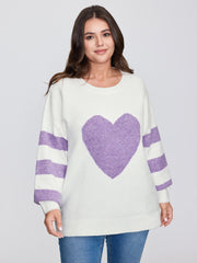 Love Pattern Jacquard Stripe Pullover