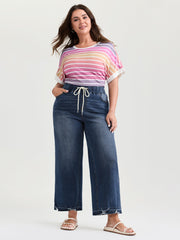 Easy Pull-On Stretchy Wide-Leg Jeans