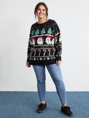 Tree Holiday Candy Jacquard Pullover