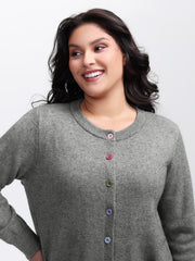 Supersoft Button Detail Ribbed Hem Pullover