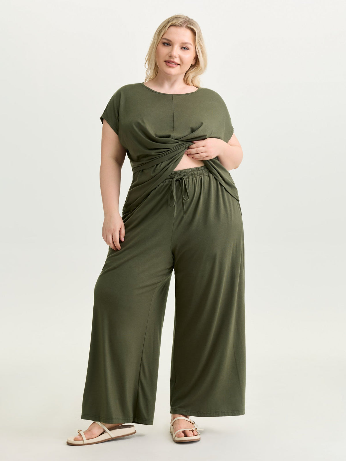 Supersoft Drawstring Waist Straight Leg Pants