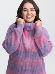 Colorful Striped Textured Polo Pullover