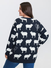 Supersoft Lamb Everywhere Pattern Jacquard Pullover