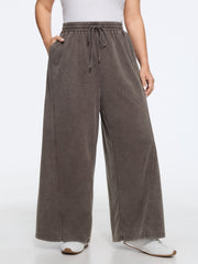 Supersoft Wash Drawstring Waist Pocket Wide Leg Pants