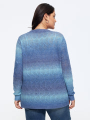 Ombre Gradient Button‑Front Cardigan
