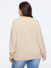 Pumpkin Jacquard Pattern Crew Neck Pullover