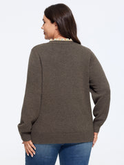 Supersoft Floral Ruffle Trim Half Button Pullover