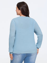 Plain V‑Neck Button Front Cardigan