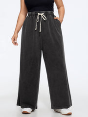Vintage Washed Stretch Wide Leg Pants