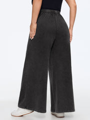 Vintage Washed Stretch Wide Leg Pants