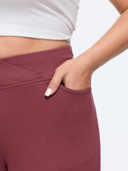 Stretch Crossover Waist Pocket Pants