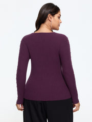 Supersoft V‑Neck Cut‑Out Arm Fitted Pullover