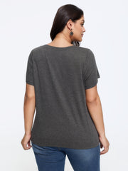 Stretch Heather Retro Cat On Pumpkin Print T-Shirt