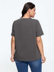 Stretch Crew Neck Ghost Print T‑Shirt
