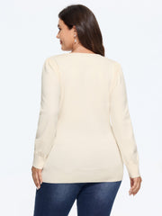Supersoft Textured Square Neck Front Ruched Pullover