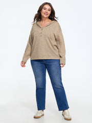 Supersoft Heather Button Down Hooded Pullover