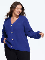 V Neck Button Down Cardigan