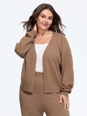 Solid Open Front Cropped Cardigan