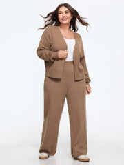 Solid Open Front Cropped Cardigan