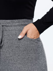 Supersoft Drawstring Waist Ribbed Knit Pants