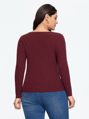 Supersoft Lace Trim Detail Fitted Ribbed Pullover